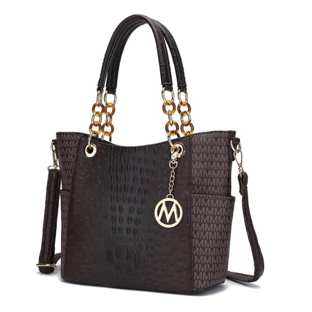 Mkf Collection By Mia K. MKF Collection by Mia K. MKF-UM5518BR Miriam Signature Tote Bag; Brown MKF-UM5518BR